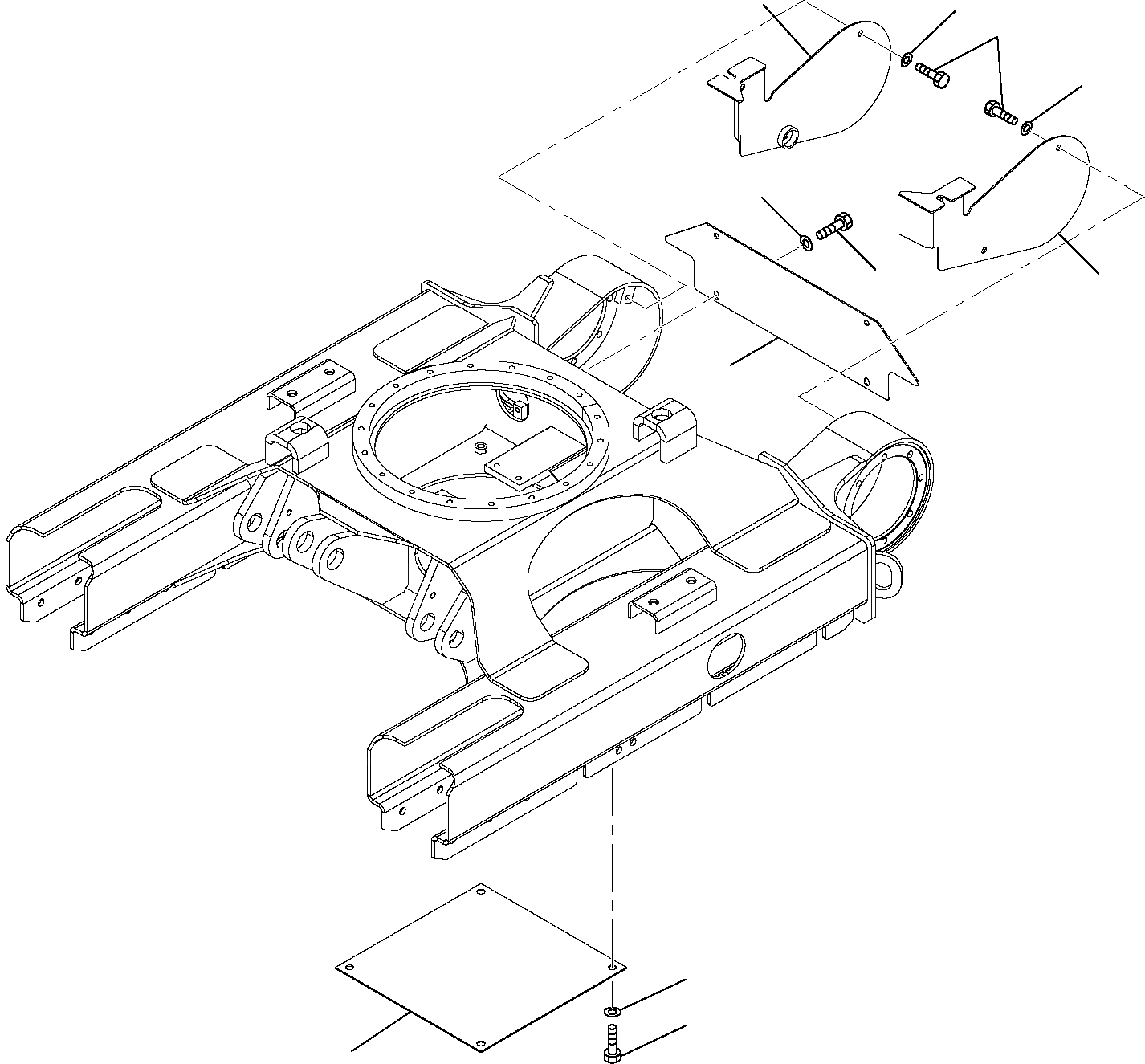 Схема запчастей Komatsu PC14R-2 - КРЫШКИ РАМА