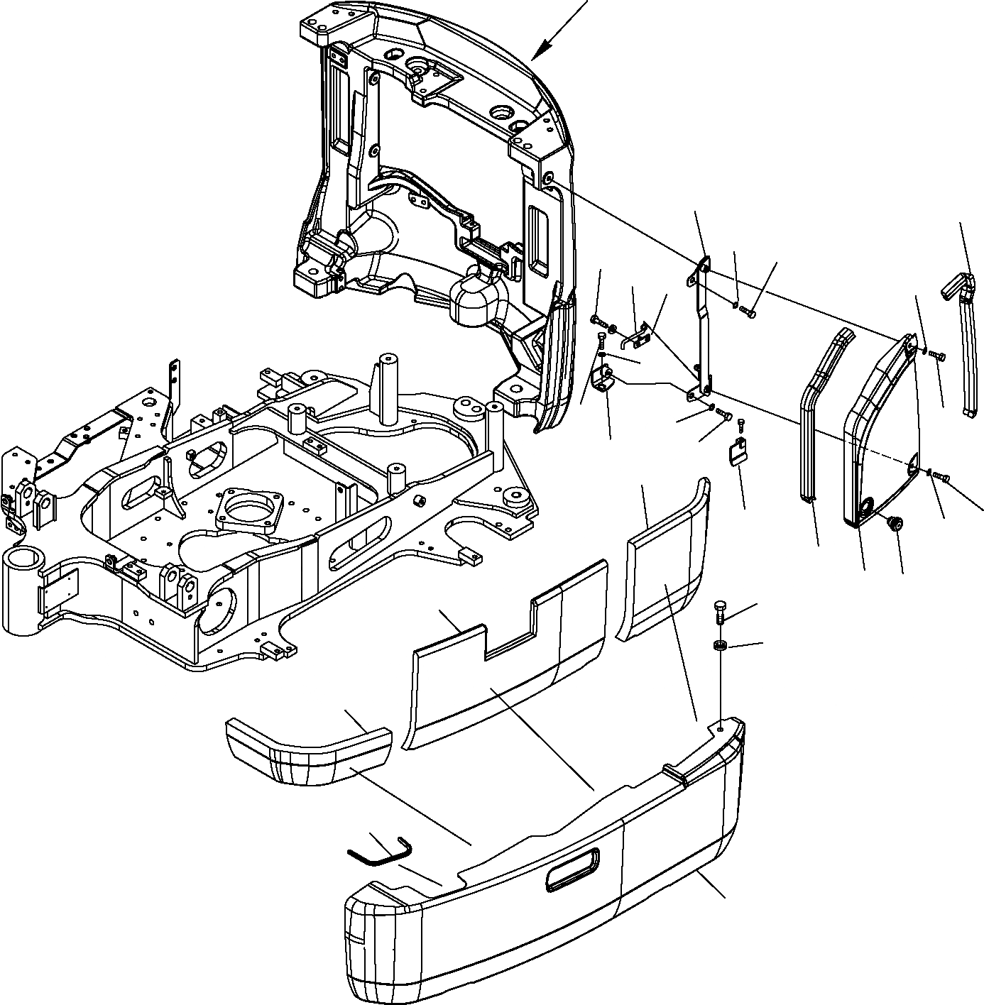 Схема запчастей Komatsu PC14R-2 - ЛЕВ. COVER ЧАСТИ КОРПУСА И КАБИНА