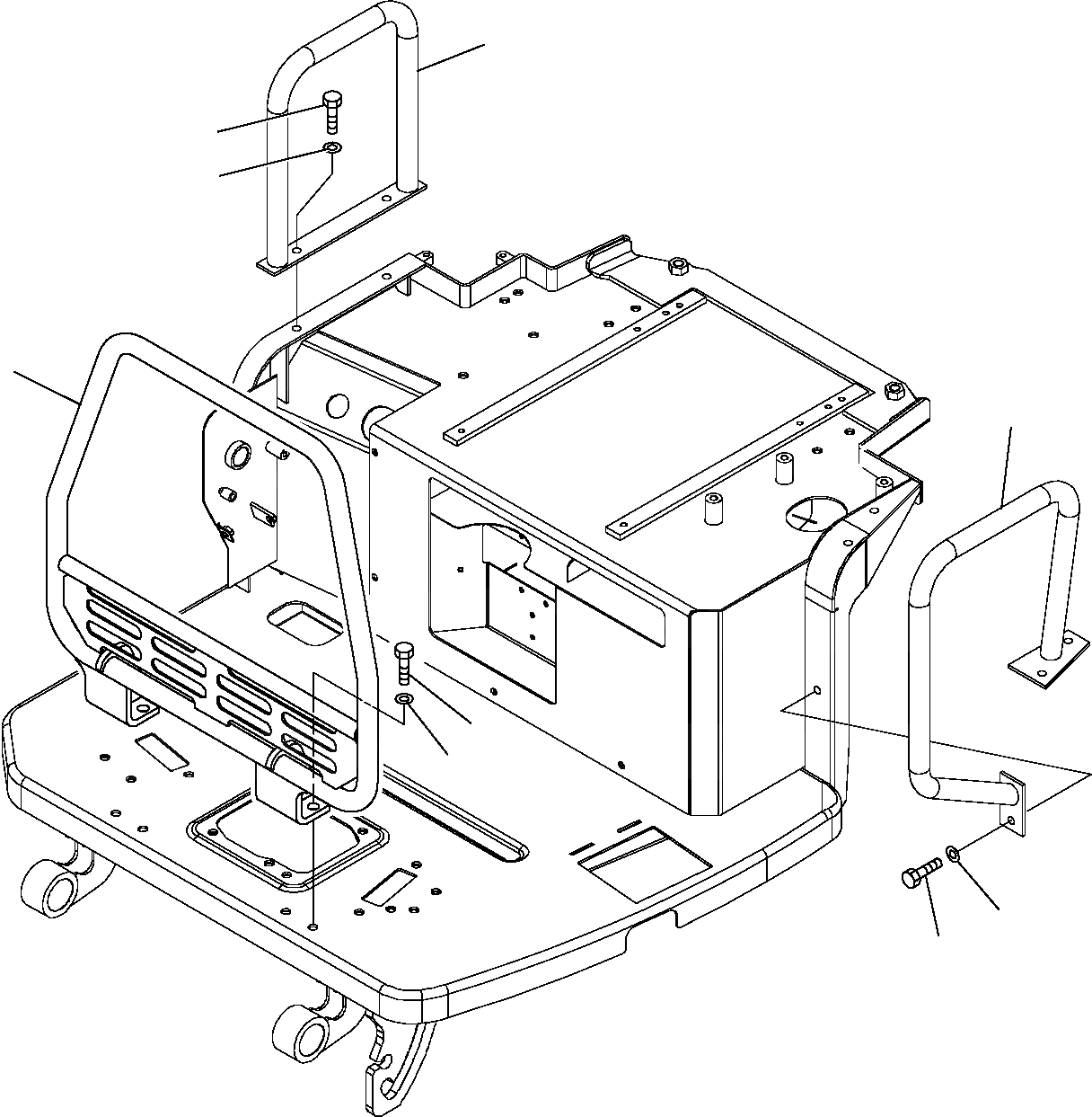 Схема запчастей Komatsu PC14R-2 - ФРОНТАЛЬНАЯ ЗАЩИТА ЧАСТИ КОРПУСА И КАБИНА