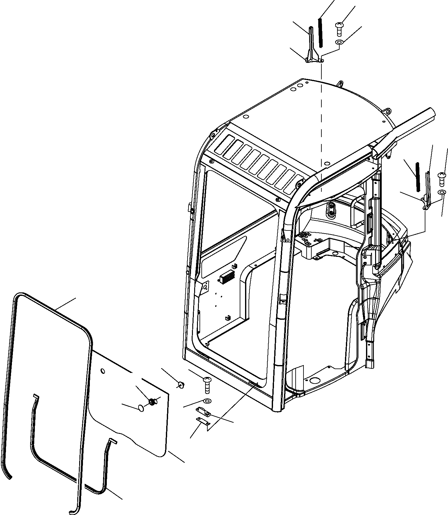 Схема запчастей Komatsu PC14R-2 - КАБИНА (/8) ЧАСТИ КОРПУСА И КАБИНА