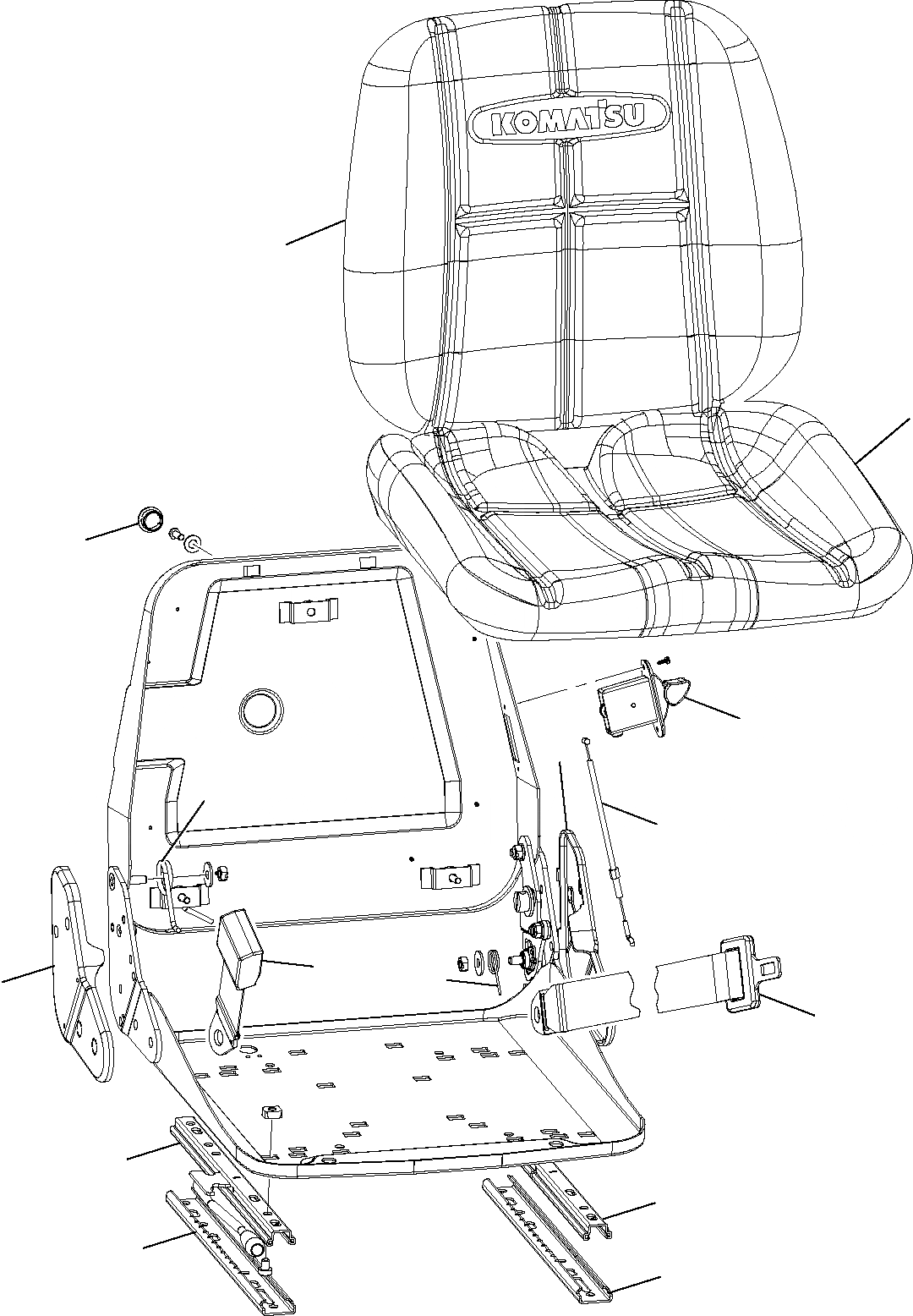 Схема запчастей Komatsu PC14R-2 - СИДЕНЬЕ ОПЕРАТОРА ЧАСТИ КОРПУСА И КАБИНА