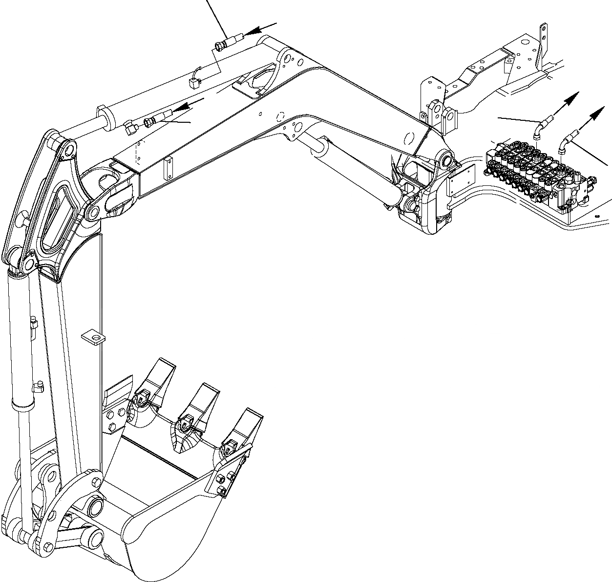 Схема запчастей Komatsu PC14R-2 - ГИДРОЛИНИЯ (РУКОЯТЬ ЛИНИЯ) РАБОЧЕЕ ОБОРУДОВАНИЕ ГИДРАВЛИКА