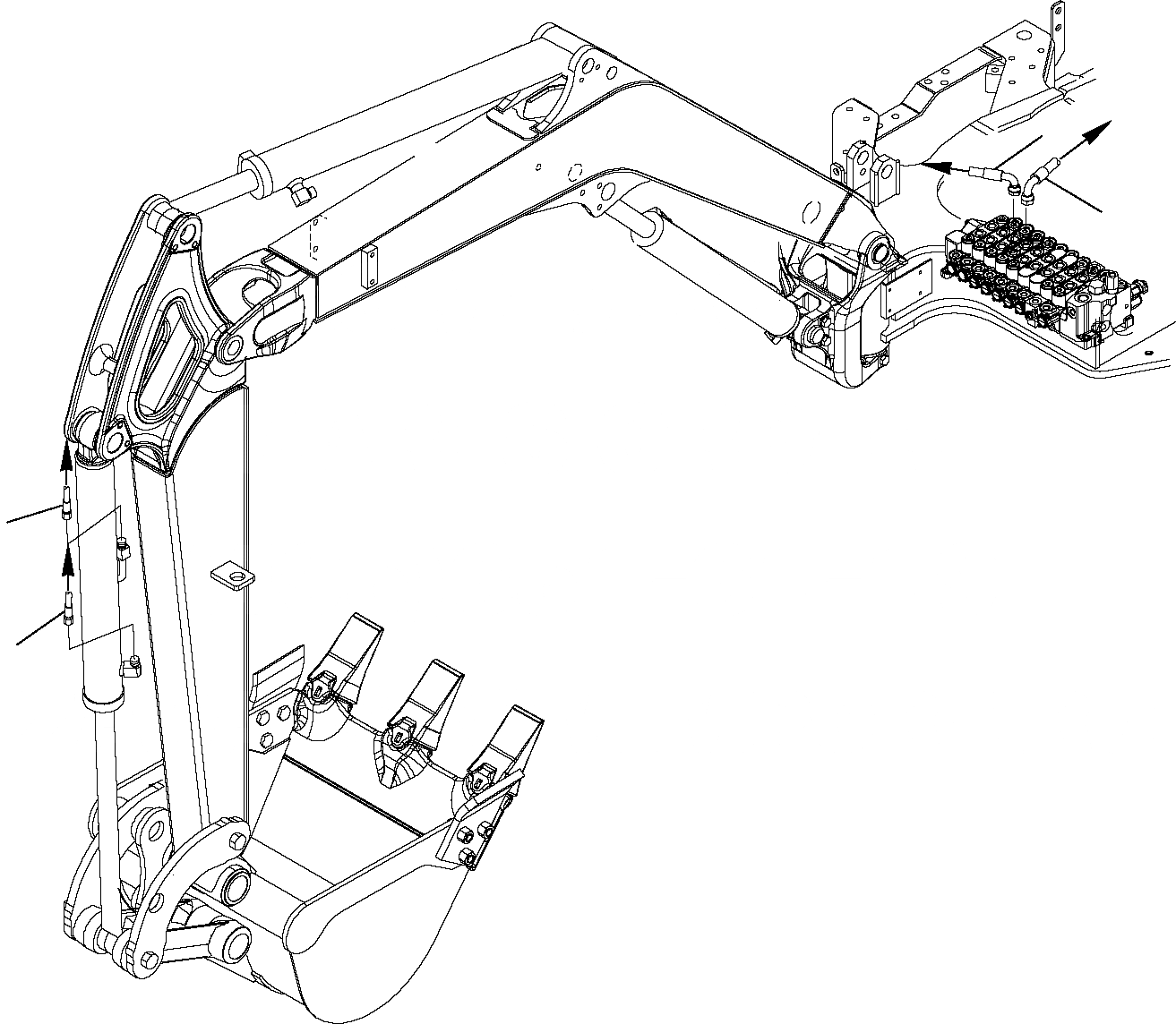 Схема запчастей Komatsu PC14R-2 - ГИДРОЛИНИЯ (ЛИНИЯ КОВША) РАБОЧЕЕ ОБОРУДОВАНИЕ ГИДРАВЛИКА