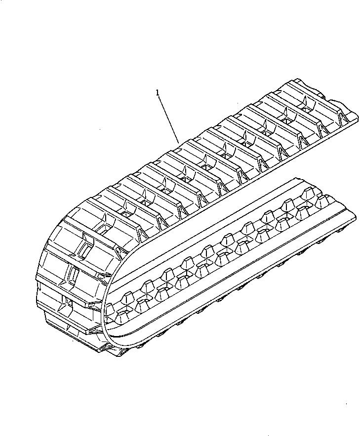 Схема запчастей Komatsu PC15-1 - РЕЗИН. SHOE ШИР. MM ХОДОВАЯ