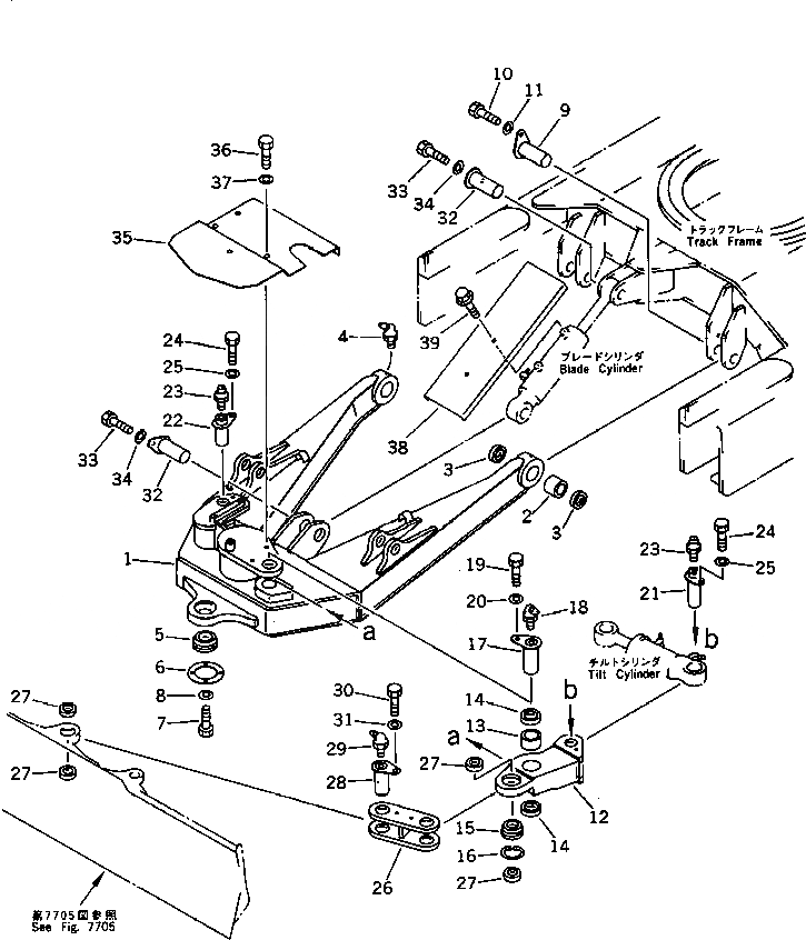 Схема запчастей Komatsu PC15-2 - НАКЛОН. РАМА РАБОЧЕЕ ОБОРУДОВАНИЕ