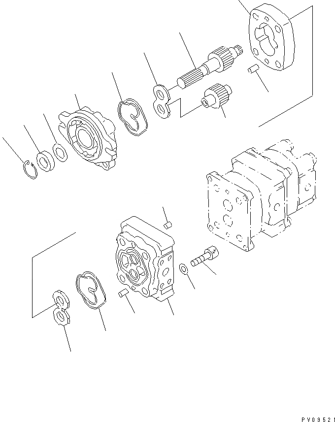 Схема запчастей Komatsu PC15-3 - ГИДР. НАСОС. (/) (КРОМЕ ЯПОН.)(№-) ГИДРАВЛИКА