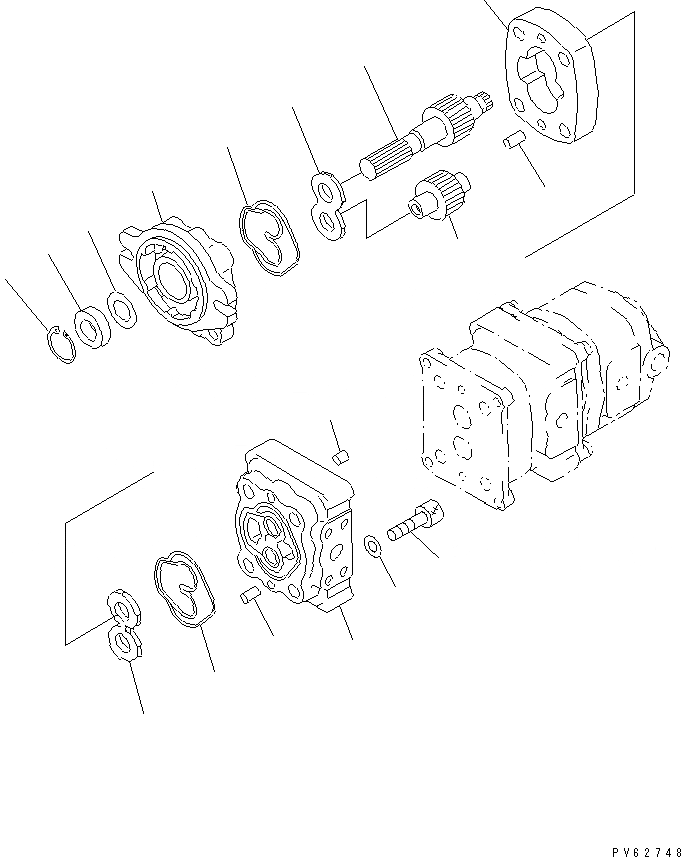 Схема запчастей Komatsu PC15-3 - ГИДР. НАСОС. (/) (КРОМЕ ЯПОН.)(№-) ГИДРАВЛИКА