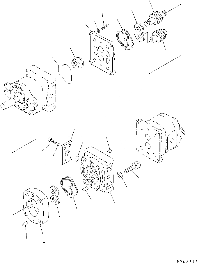 Схема запчастей Komatsu PC15-3 - ГИДР. НАСОС. (/) (КРОМЕ ЯПОН.)(№-) ГИДРАВЛИКА