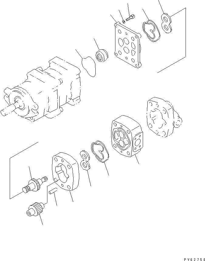 Схема запчастей Komatsu PC15-3 - ГИДР. НАСОС. (/) (КРОМЕ ЯПОН.)(№-) ГИДРАВЛИКА