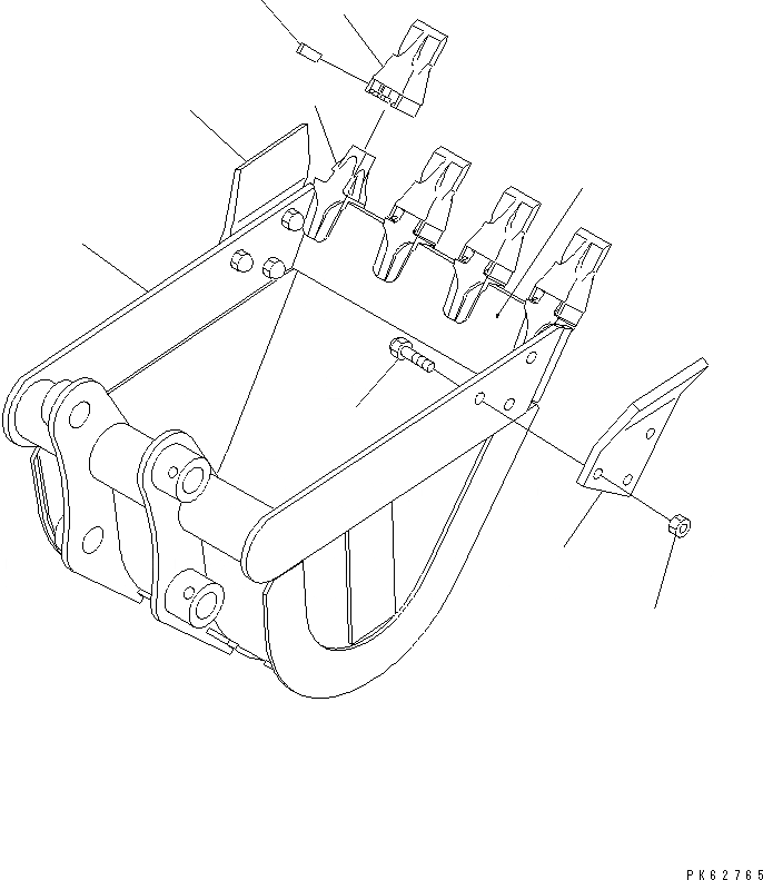 Схема запчастей Komatsu PC15-3 - УСИЛЕНН. КОВШ¤ .7M (MINI .M) ШИР. MM(№-) ЧАСТИ BOOK