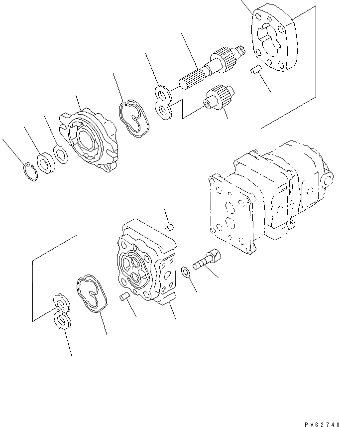 Схема запчастей Komatsu PC15-3 - ГИДР. НАСОС. (/) (ДЛЯ ЯПОН.)(№-) ГИДРАВЛИКА