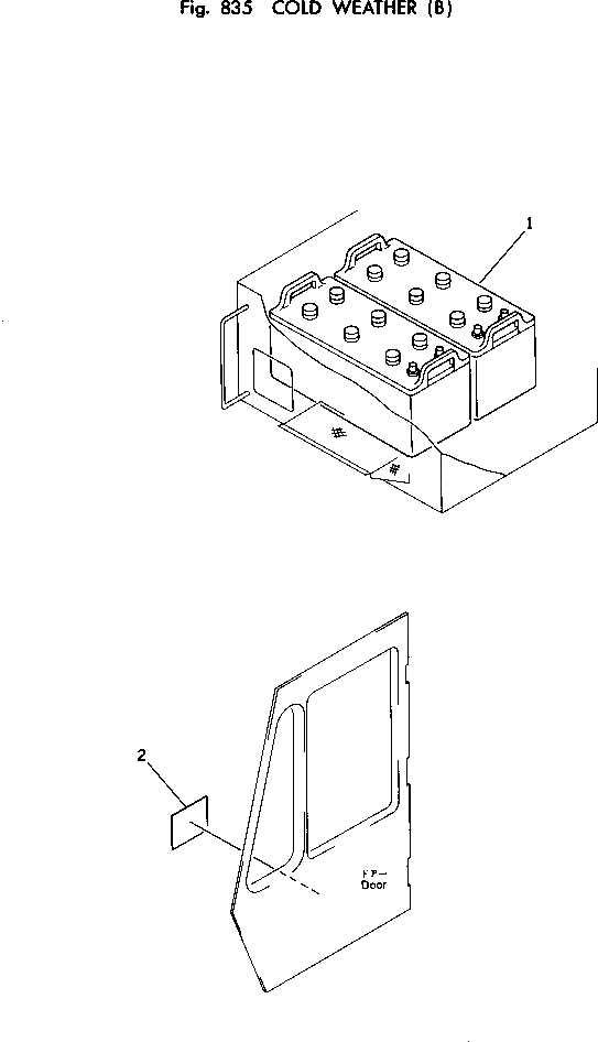 Схема запчастей Komatsu PC150-1 - АККУМУЛЯТОР И ПЛАСТИНА (МОРОЗОУСТОЙЧИВ. СПЕЦИФИКАЦИЯ.) ОПЦИОННЫЕ КОМПОНЕНТЫ