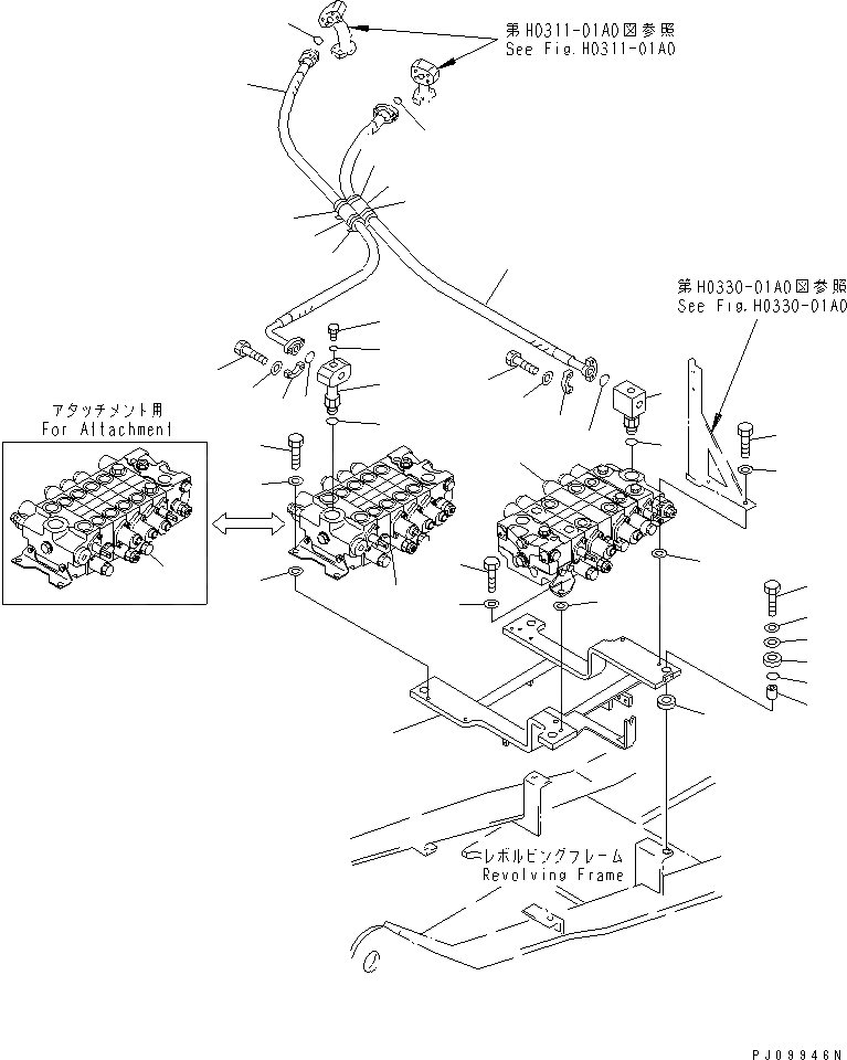 Схема запчастей Komatsu PC150-5 - ГИДРОЛИНИЯ (ВСАСЫВ. И ЛИНИЯ ПОДАЧИ) (/) ГИДРАВЛИКА