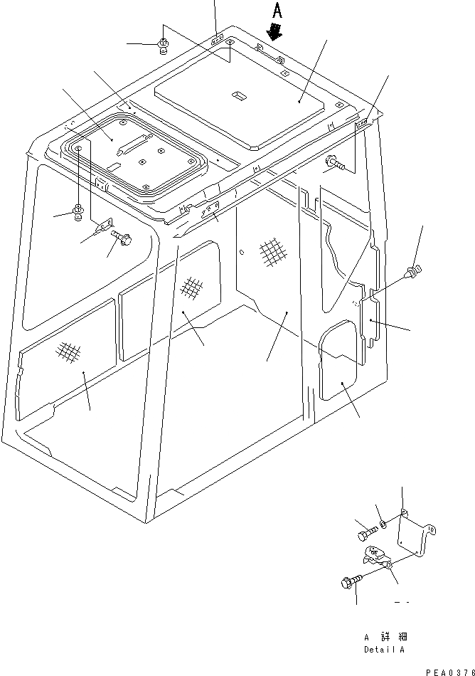 Схема запчастей Komatsu PC150-5 - КАБИНА (/7) (ВНУТР. ПОКРЫТИЕ) КАБИНА ОПЕРАТОРА И СИСТЕМА УПРАВЛЕНИЯ