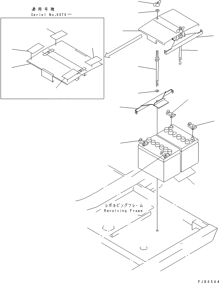 Схема запчастей Komatsu PC150-5 - АККУМУЛЯТОР (NX)(№77-) ЭЛЕКТРИКА