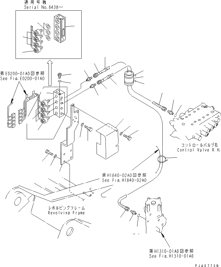 Схема запчастей Komatsu PC150-5 - ГИДРОЛИНИЯ (ГЛАВН. ТРУБЫ) (/) ГИДРАВЛИКА