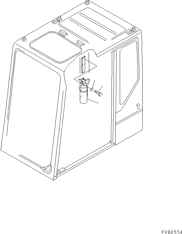 Схема запчастей Komatsu PC150-5 - ОГНЕТУШИТЕЛЬ(№79-) КАБИНА ОПЕРАТОРА И СИСТЕМА УПРАВЛЕНИЯ