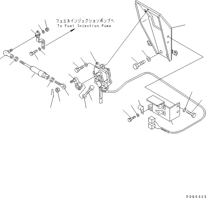 Схема запчастей Komatsu PC150-6K - УПРАВЛ-Е ПОДАЧ. ТОПЛИВА(№K-K999) КОМПОНЕНТЫ ДВИГАТЕЛЯ