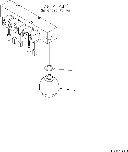 Схема запчастей Komatsu PC150-6K - РАСПРЕДЕЛИТ. КЛАПАН ЛИНИЯ (АККУМУЛЯТОР)(№K-) ГИДРАВЛИКА