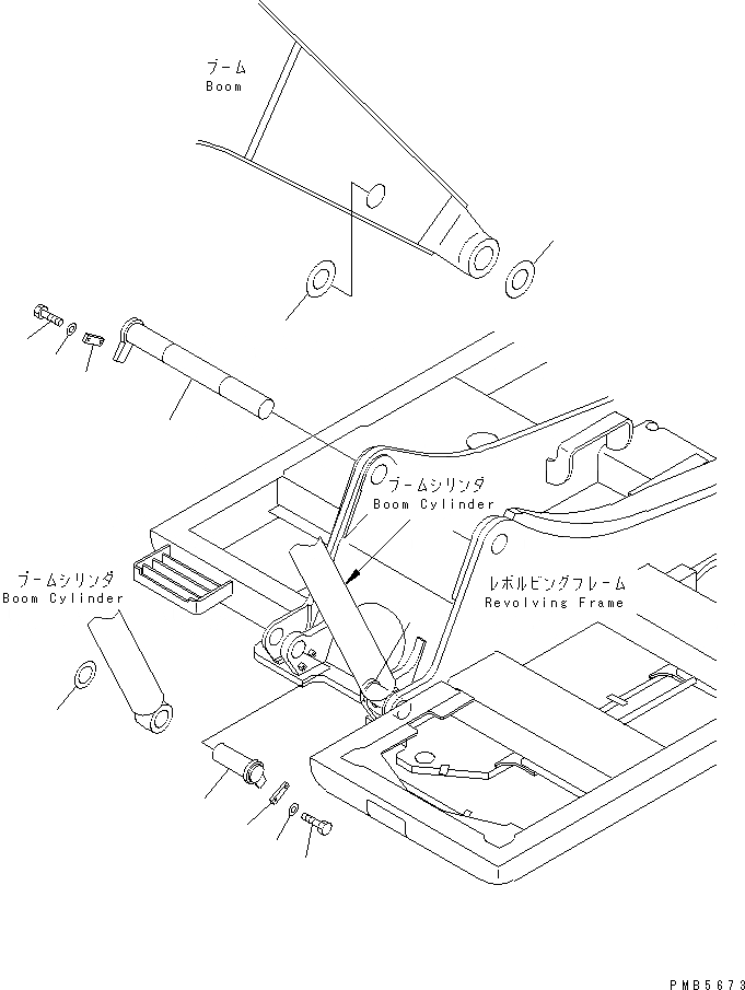 Схема запчастей Komatsu PC150-6K - СТРЕЛА НИЖН. ПАЛЕЦ ОСНОВНАЯ РАМА И ЕЕ ЧАСТИ