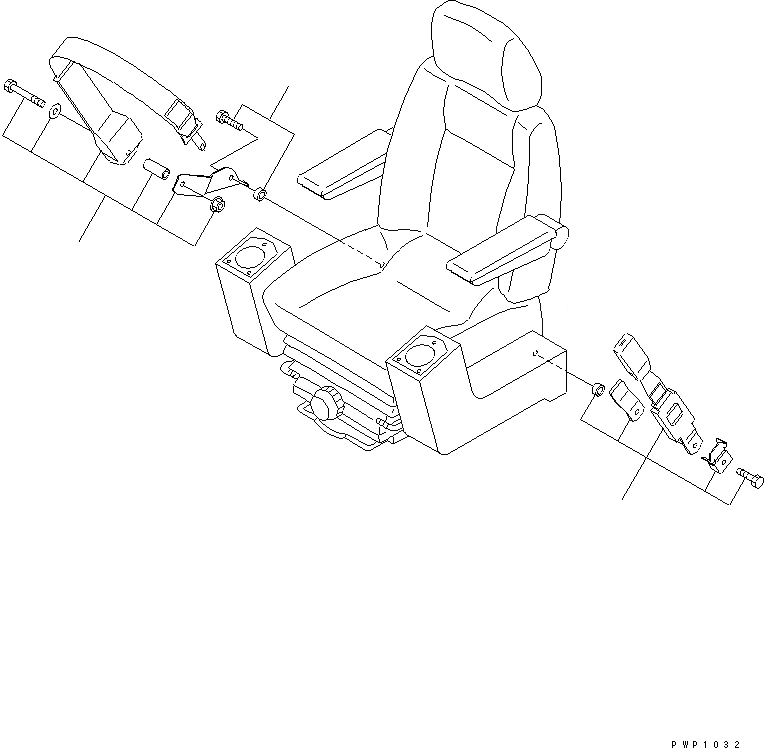 Схема запчастей Komatsu PC150-6K - РЕМЕНЬ БЕЗОПАСНОСТИ(№K-) КАБИНА ОПЕРАТОРА И СИСТЕМА УПРАВЛЕНИЯ