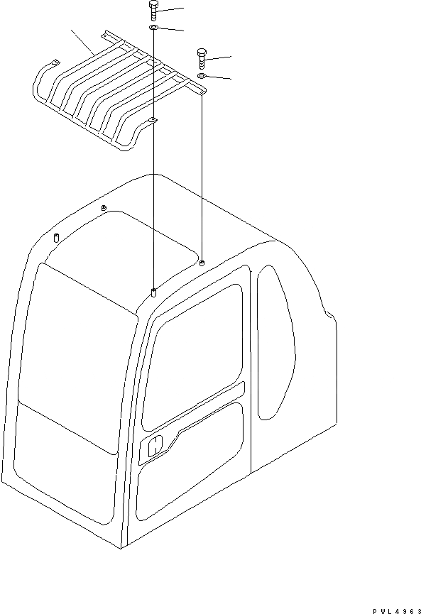 Схема запчастей Komatsu PC150-6K - КАБИНА ЛЮК ЧАСТИ КОРПУСА(№K-) КАБИНА ОПЕРАТОРА И СИСТЕМА УПРАВЛЕНИЯ