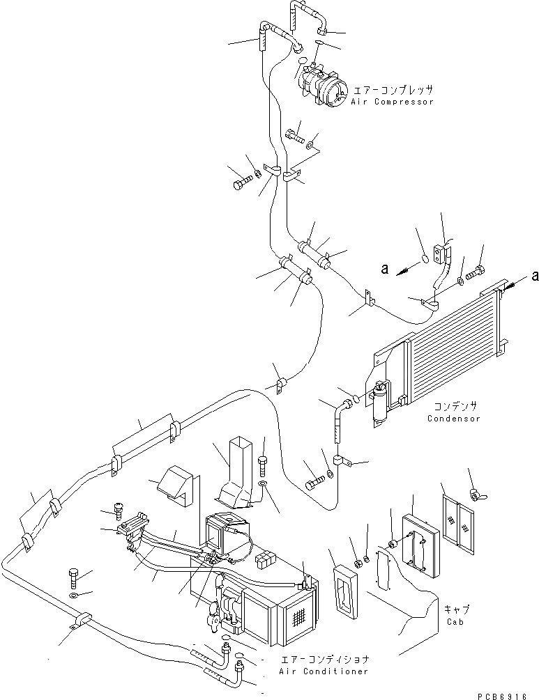 Схема запчастей Komatsu PC150-6K - КОНДИЦ. ВОЗДУХА (ЛИНИЯ ОХЛАЖДЕНИЯ) КАБИНА ОПЕРАТОРА И СИСТЕМА УПРАВЛЕНИЯ