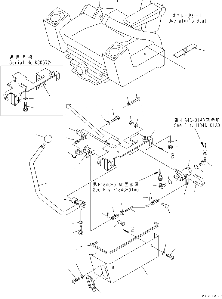 Схема запчастей Komatsu PC150-6K - PPC РЫЧАГ БЛОКИРОВКИ (ЛЕВ. СТОЙКА)(№K-K999) КАБИНА ОПЕРАТОРА И СИСТЕМА УПРАВЛЕНИЯ