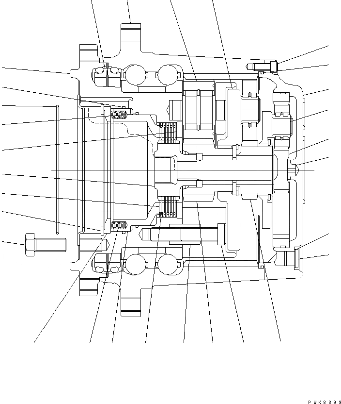 Схема запчастей Komatsu PC150-6K - КОНЕЧНАЯ ПЕРЕДАЧА(№K-) НИЖНЯЯ ГИДРОЛИНИЯ И ЛИНИЯ ХОДА