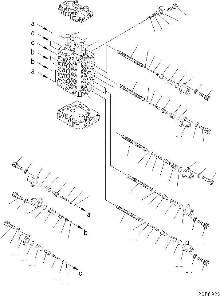 Схема запчастей Komatsu PC150-6K - ОСНОВН. КЛАПАН (/8)(№K-K999) ОСНОВН. КОМПОНЕНТЫ И РЕМКОМПЛЕКТЫ