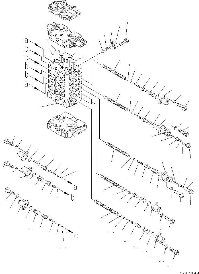 Схема запчастей Komatsu PC150-6K - ОСНОВН. КЛАПАН (/) (-АКТУАТОР)(№K-) ОСНОВН. КОМПОНЕНТЫ И РЕМКОМПЛЕКТЫ