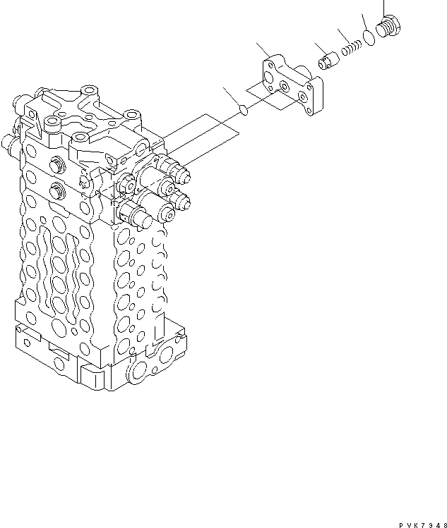 Схема запчастей Komatsu PC150-6K - ОСНОВН. КЛАПАН (/) (-АКТУАТОР) (ДЛЯ 2-СЕКЦИОНН. СТРЕЛЫ)(№K-) ОСНОВН. КОМПОНЕНТЫ И РЕМКОМПЛЕКТЫ