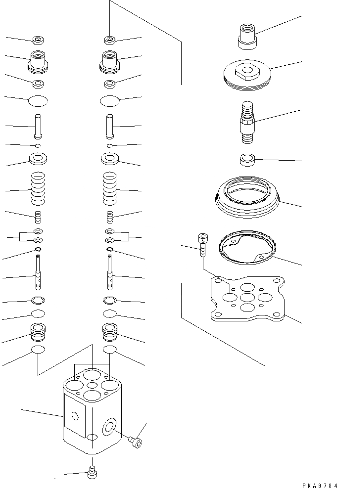 Схема запчастей Komatsu PC150HD-5K - P.P.C. КЛАПАН(№K-) УПРАВЛ-Е РАБОЧИМ ОБОРУДОВАНИЕМ