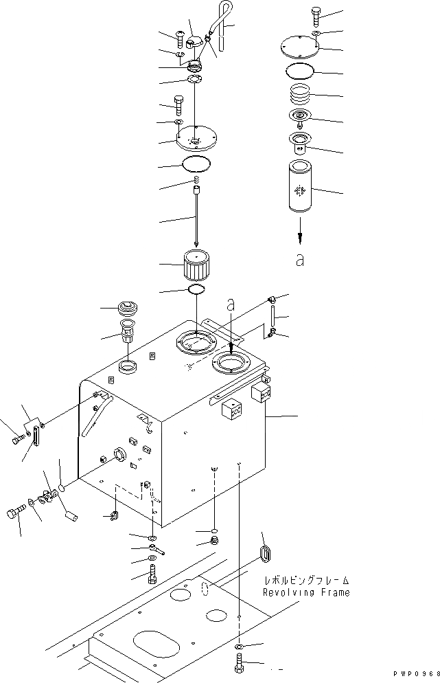 Схема запчастей Komatsu PC150LC-6K - ДВОЙН. БАК (ТОПЛИВН. И ГИДРАВЛ МАСЛ.) (HCU)(№K-) ТОПЛИВН. БАК. AND КОМПОНЕНТЫ