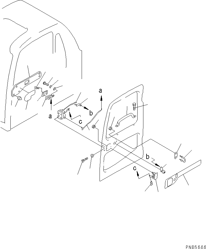 Схема запчастей Komatsu PC150LC-6K - КАБИНА (7/7) (ЗАМОК ДВЕРИ) КАБИНА ОПЕРАТОРА И СИСТЕМА УПРАВЛЕНИЯ