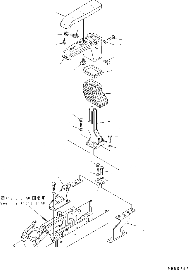 Схема запчастей Komatsu PC150LC-6K - ЛЕВ. СТОЙКА (ПОДЛОКОТНИК)(№K-K) КАБИНА ОПЕРАТОРА И СИСТЕМА УПРАВЛЕНИЯ