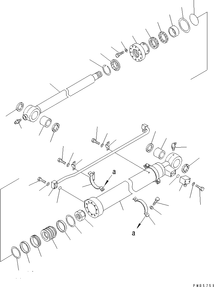 Схема запчастей Komatsu PC150LC-6K - ЦИЛИНДР КОВША(№K-K) ОСНОВН. КОМПОНЕНТЫ И РЕМКОМПЛЕКТЫ