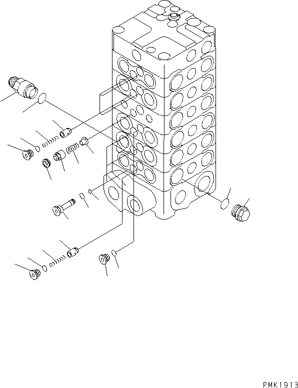 Схема запчастей Komatsu PC150LGP-6K - ОСНОВН. КЛАПАН (-КЛАПАН) (/) ОСНОВН. КОМПОНЕНТЫ И РЕМКОМПЛЕКТЫ