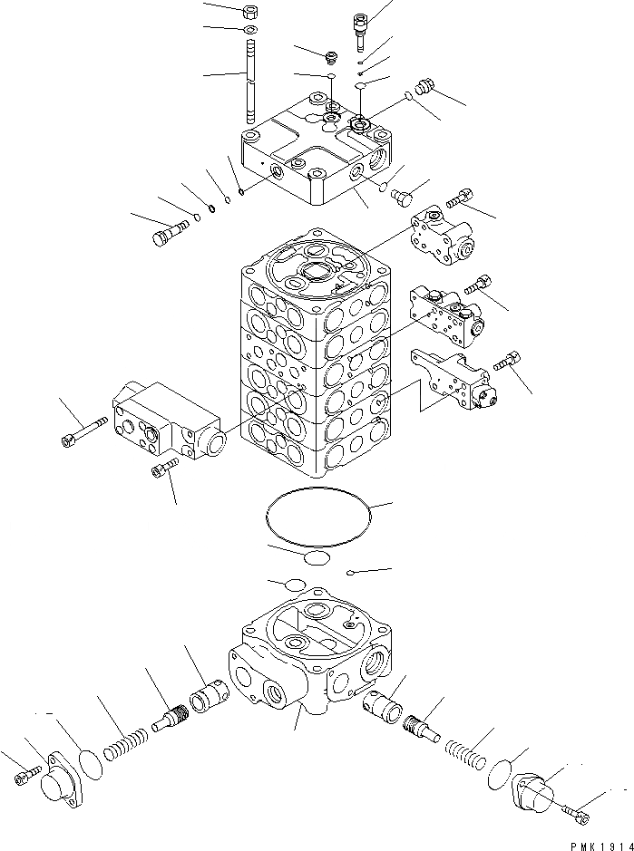 Схема запчастей Komatsu PC150LGP-6K - ОСНОВН. КЛАПАН (-КЛАПАН) (/) ОСНОВН. КОМПОНЕНТЫ И РЕМКОМПЛЕКТЫ
