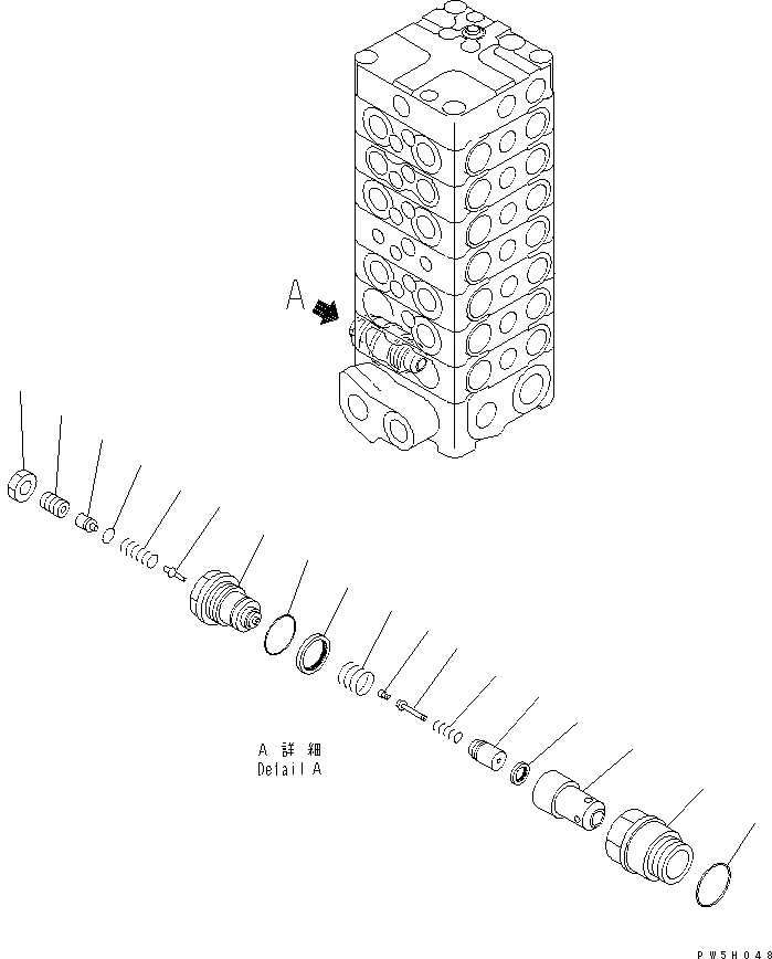 Схема запчастей Komatsu PC150LGP-6K - ОСНОВН. КЛАПАН (7-КЛАПАН) (7/) ОСНОВН. КОМПОНЕНТЫ И РЕМКОМПЛЕКТЫ