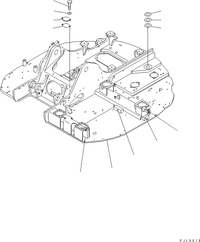 Схема запчастей Komatsu PC158USLC-2 - ОСНОВНАЯ РАМА (YELНИЗ.) ОСНОВНАЯ РАМА И ЕЕ ЧАСТИ