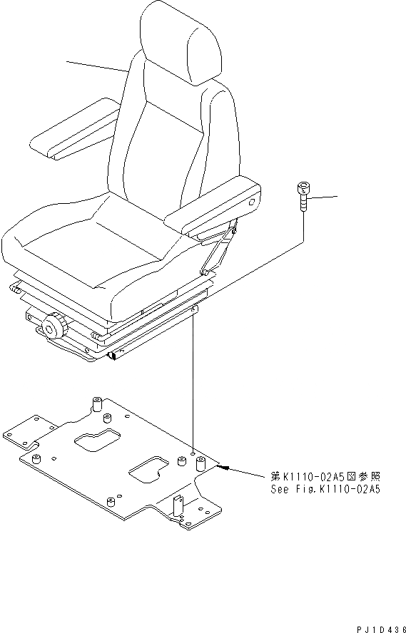 Схема запчастей Komatsu PC158USLC-2 - СИДЕНЬЕ ОПЕРАТОРА (ПОДВЕСКА)(№8-) КАБИНА ОПЕРАТОРА И СИСТЕМА УПРАВЛЕНИЯ