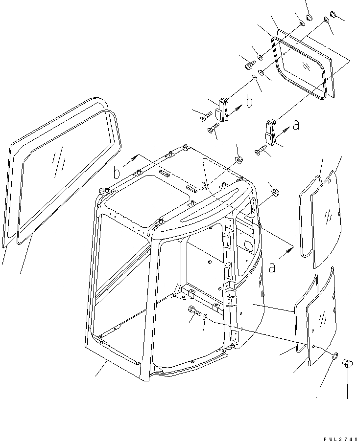 Схема запчастей Komatsu PC158USLC-2 - КАБИНА КАБИНА ОПЕРАТОРА И СИСТЕМА УПРАВЛЕНИЯ