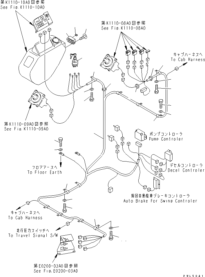 Схема запчастей Komatsu PC158USLC-2 - ОСНОВН. КОНСТРУКЦИЯ (ЭЛЕКТРОПРОВОДКА) КАБИНА ОПЕРАТОРА И СИСТЕМА УПРАВЛЕНИЯ