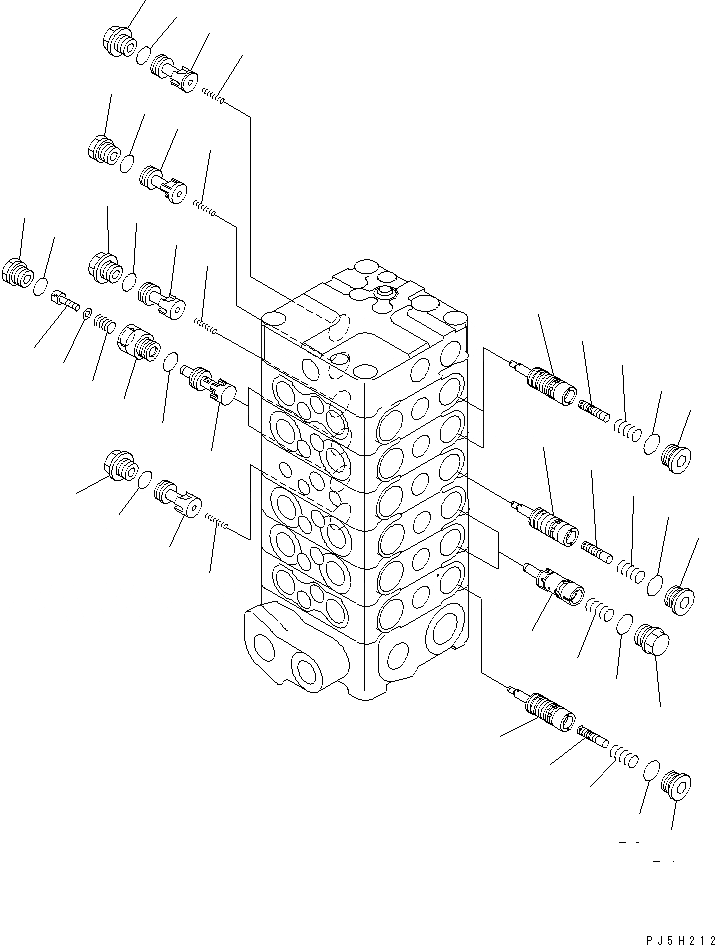 Схема запчастей Komatsu PC158USLC-2 - ОСНОВН. КЛАПАН (-КЛАПАН) (/) ОСНОВН. КОМПОНЕНТЫ И РЕМКОМПЛЕКТЫ