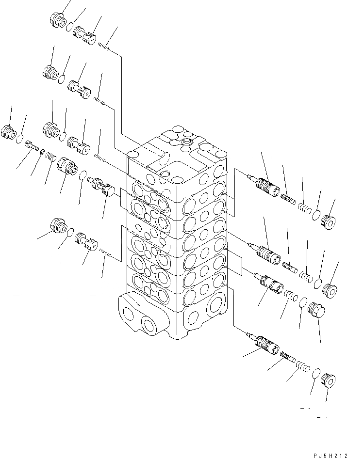 Схема запчастей Komatsu PC158US-2 - ОСНОВН. КЛАПАН (-КЛАПАН) (/) ОСНОВН. КОМПОНЕНТЫ И РЕМКОМПЛЕКТЫ