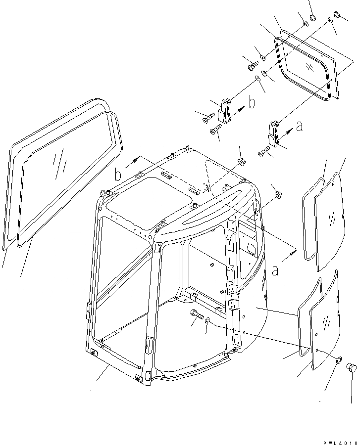 Схема запчастей Komatsu PC158US-2 - КАБИНА (С HALF ЧАСТИ КОРПУСА) КАБИНА ОПЕРАТОРА И СИСТЕМА УПРАВЛЕНИЯ