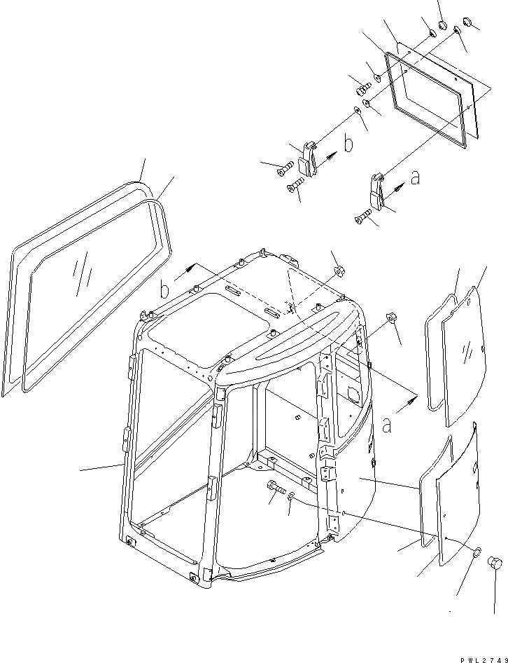 Схема запчастей Komatsu PC158US-2 - КАБИНА (С ПОЛН. ЗАЩИТА) КАБИНА ОПЕРАТОРА И СИСТЕМА УПРАВЛЕНИЯ