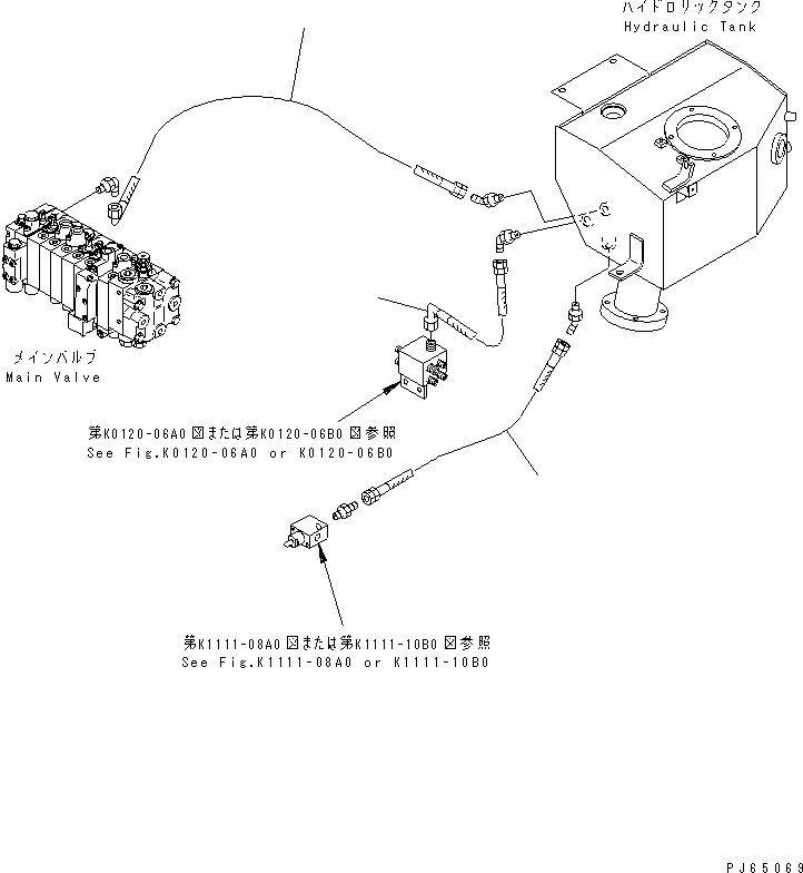 Схема запчастей Komatsu PC15MR-1 - ГИДРОЛИНИЯ (ВОЗВРАТН. ЛИНИЯ) ГИДРАВЛИКА