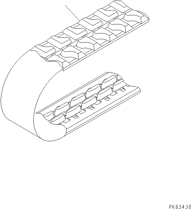 Схема запчастей Komatsu PC15MR-1 - ГУСЕНИЦЫ (РЕЗИН. SHOE) ХОДОВАЯ